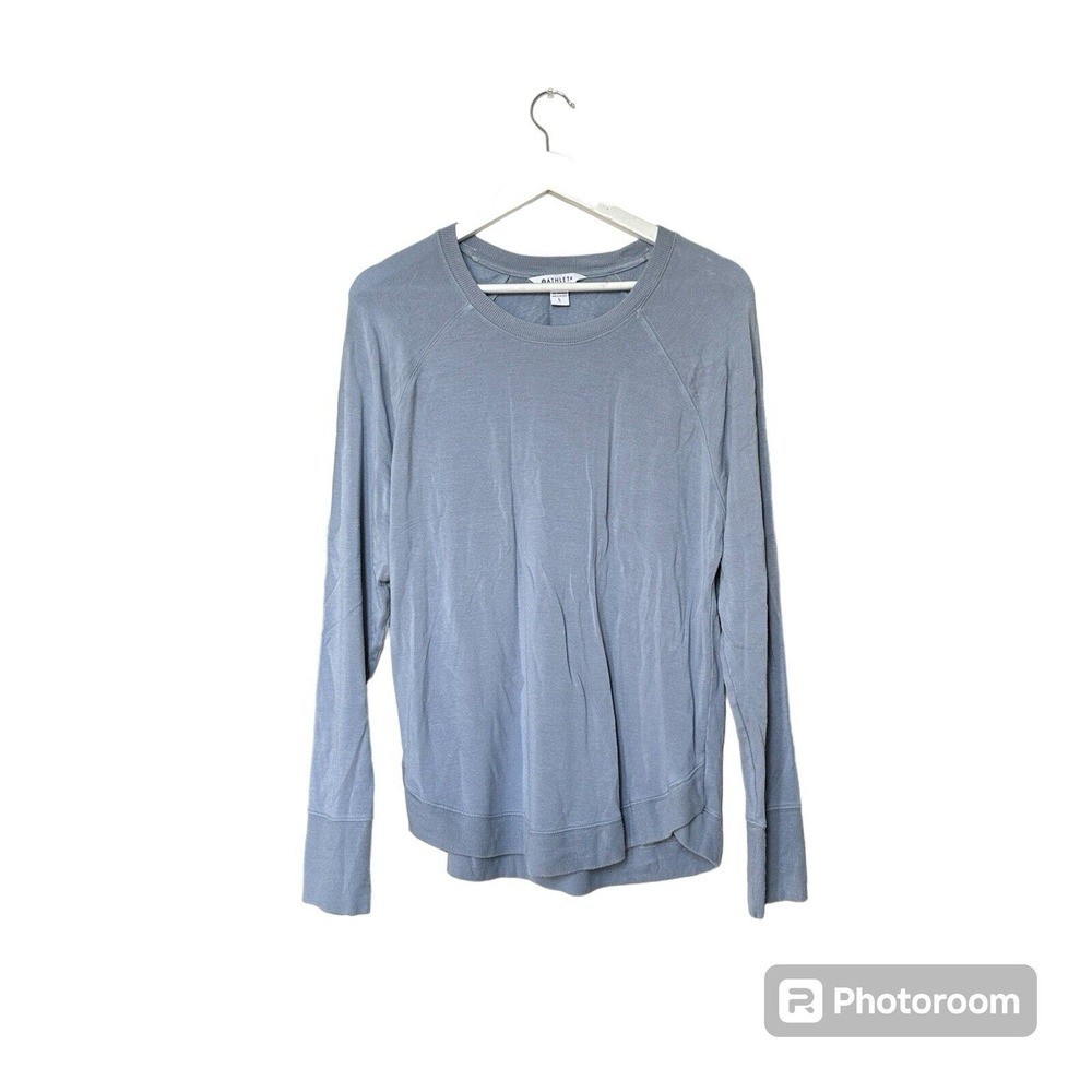 Athleta Modal Spandex Blend Sweater‎ Womens L Blue Long Sleeve Athleisure Sporty